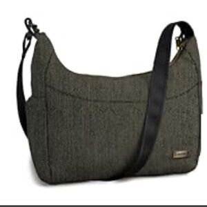 New Pacsafe City Safe 200 Gii RFID Anti-Theft Herringbone Crossbody Bag Black.